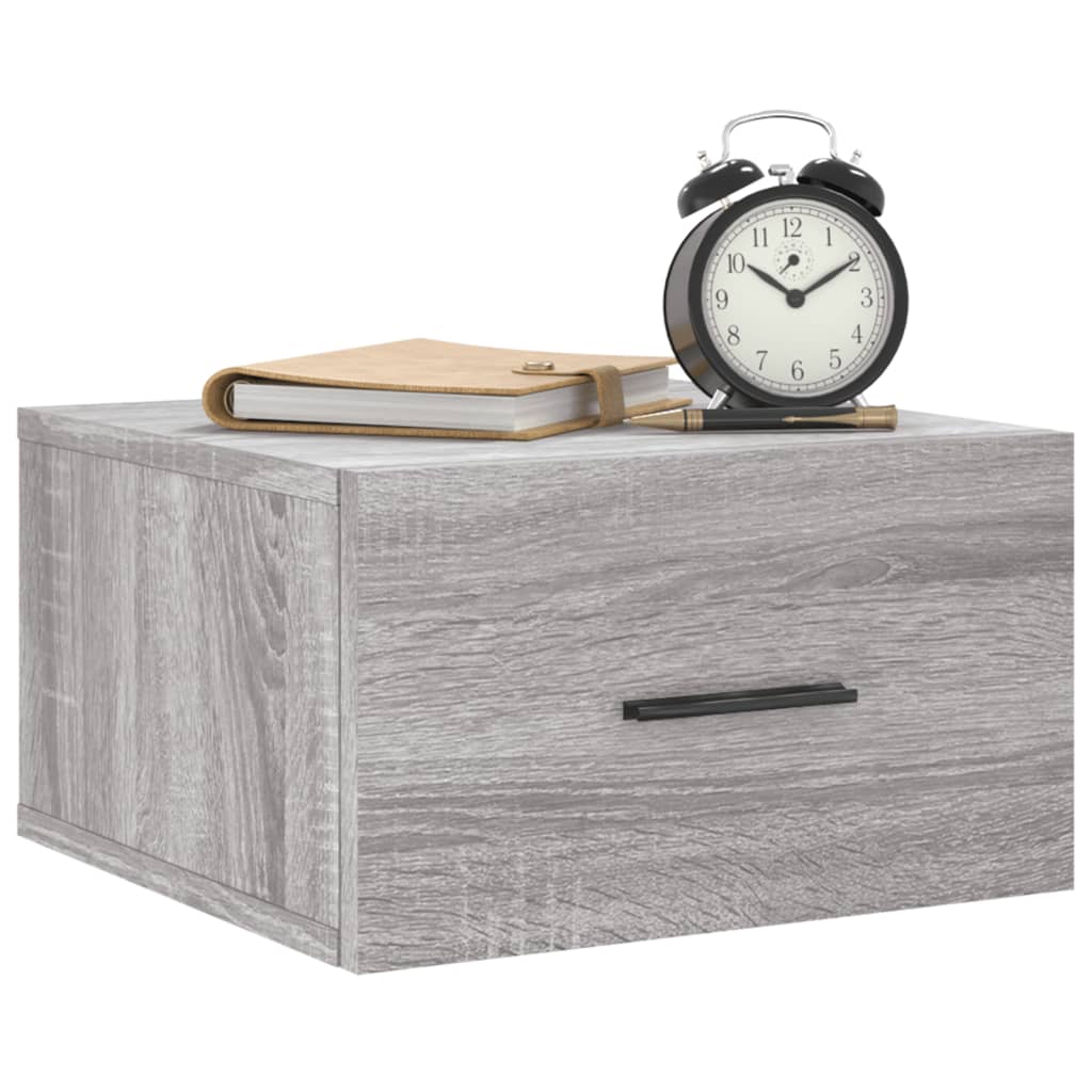 Mesa de cabeceira montagem na parede cinzento sonoma 35x35x20cm
