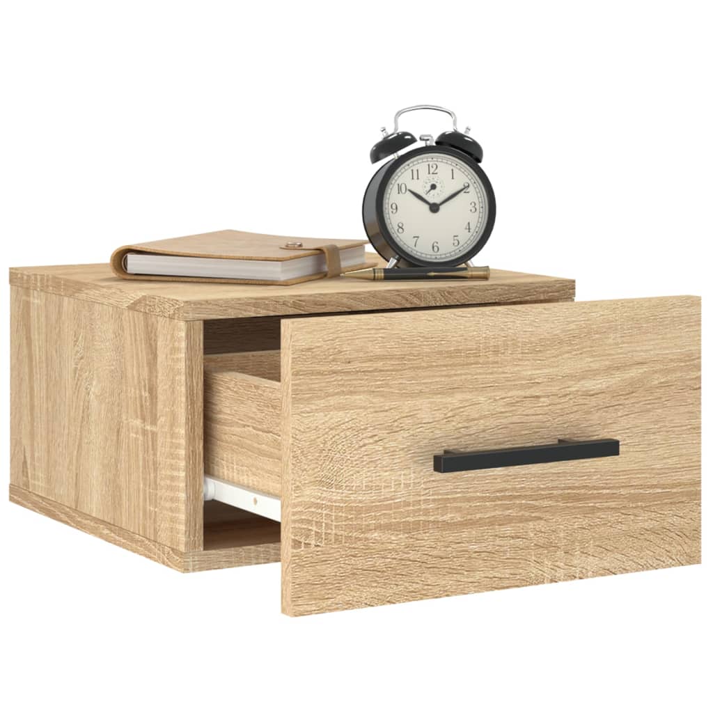 Mesa de cabeceira montagem na parede 35x35x20 cm cor sonoma