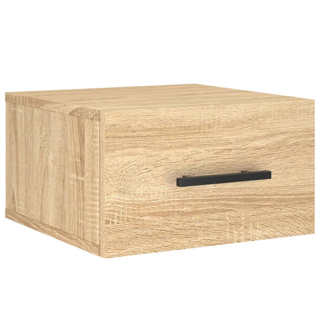 Mesas de cabeceira parede 2 pcs 35x35x20 cm cor carvalho sonoma