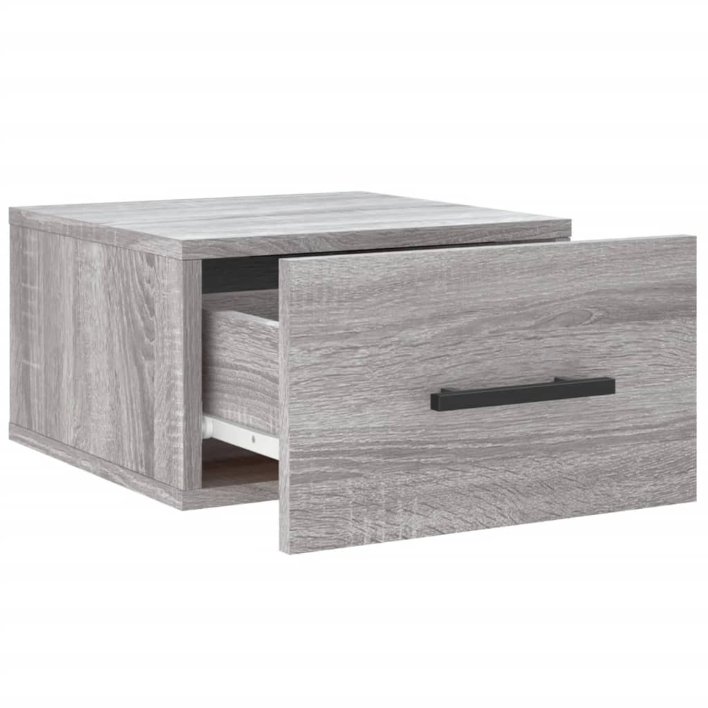 Mesa de cabeceira montagem na parede cinzento sonoma 35x35x20cm