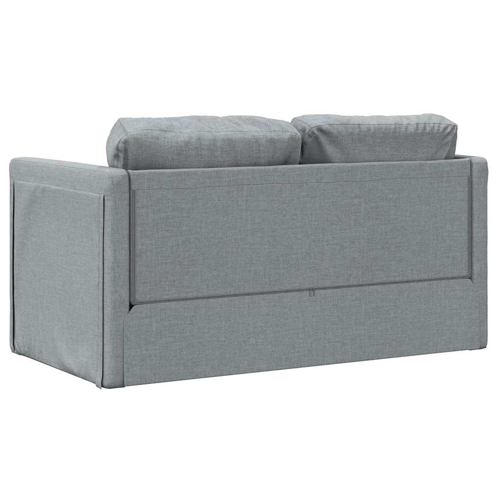 Sofá-cama sem pés 112x174x55 cm tecido cinzento-claro