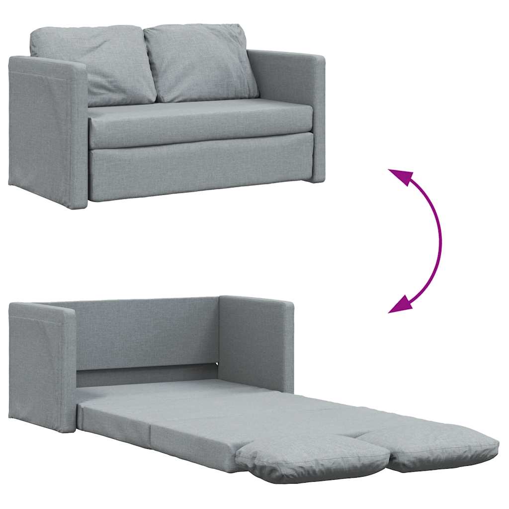 Sofá-cama sem pés 112x174x55 cm tecido cinzento-claro