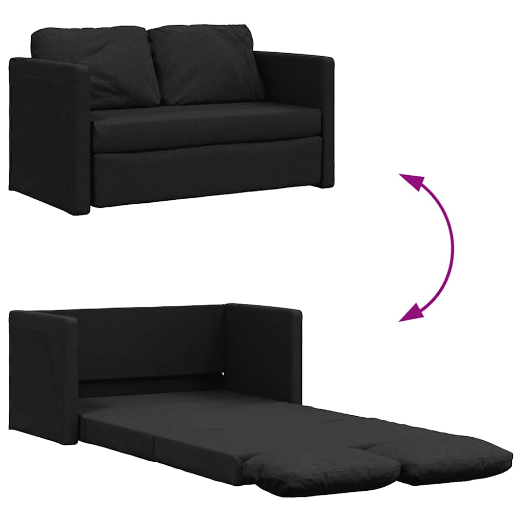Sofá-cama sem pés 112x174x55 cm tecido preto