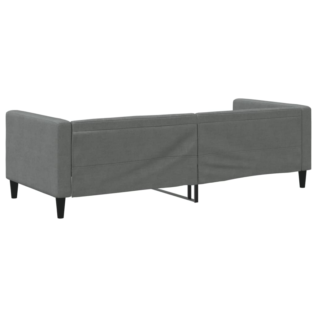 Sofá-cama 80x200 cm tecido cinzento-escuro