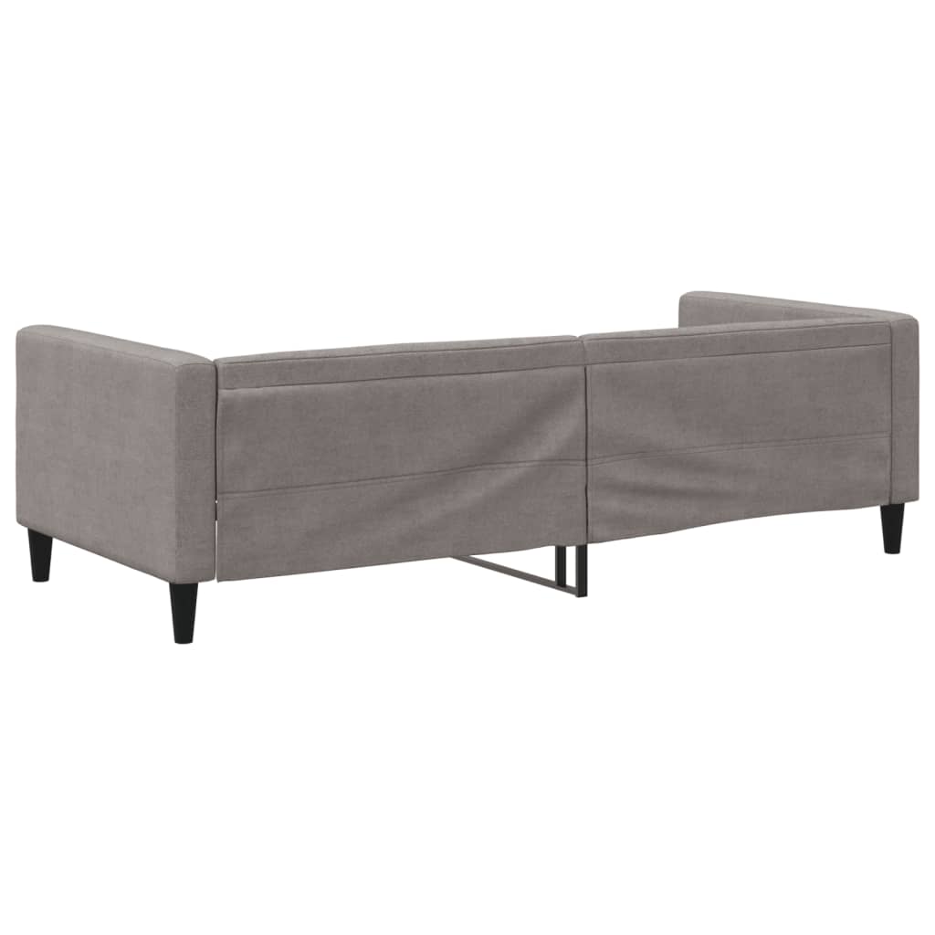 Sofá-cama 90x200 cm tecido cinzento-acastanhado