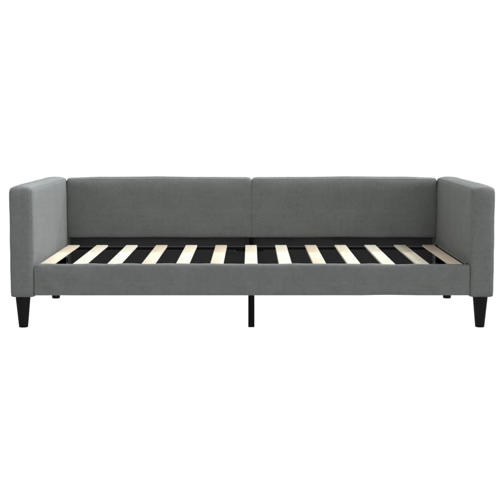 Sofá-cama 100x200 cm tecido cinzento-escuro