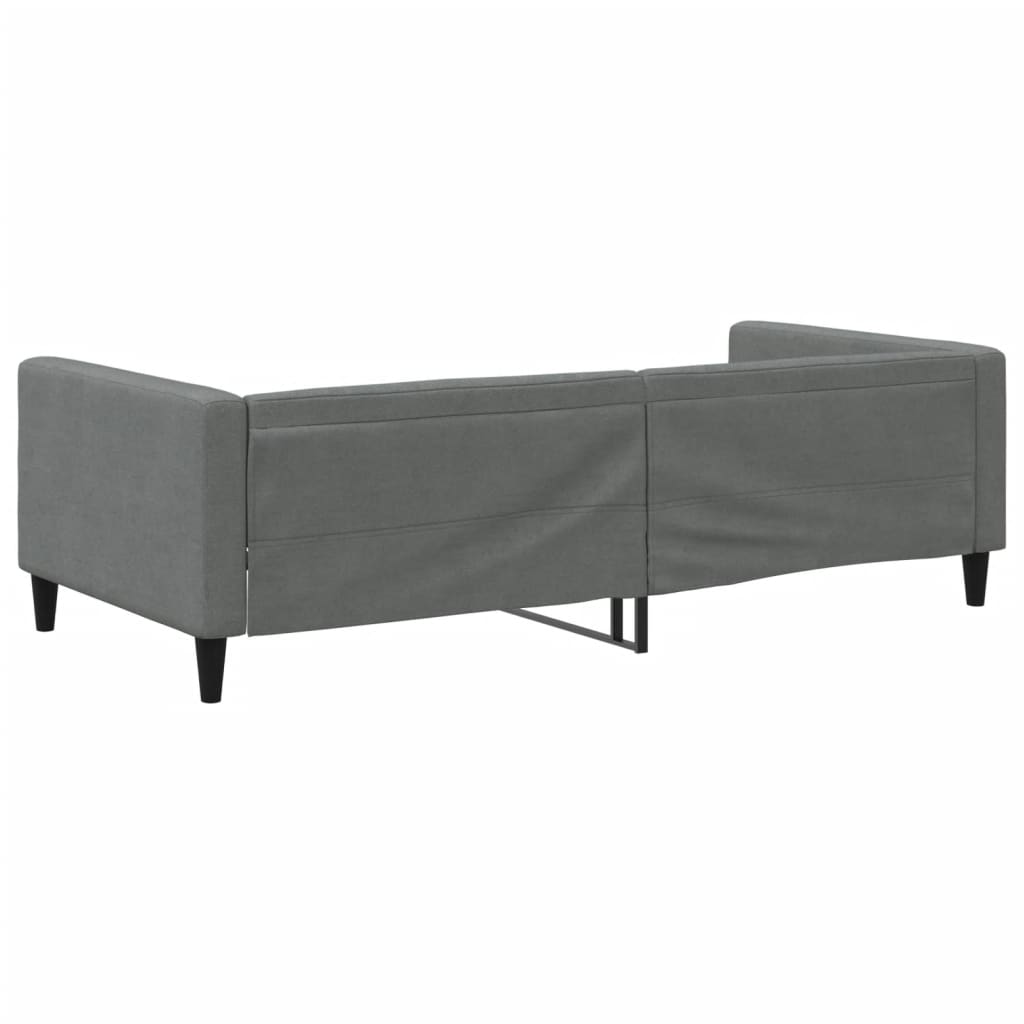 Sofá-cama 100x200 cm tecido cinzento-escuro