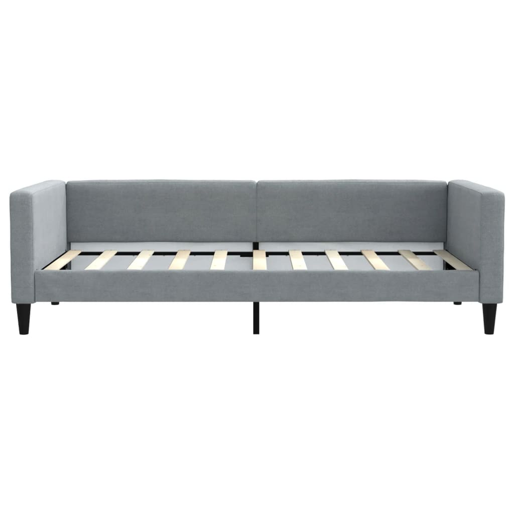 Sofá-cama 90x190 cm tecido cinzento-claro