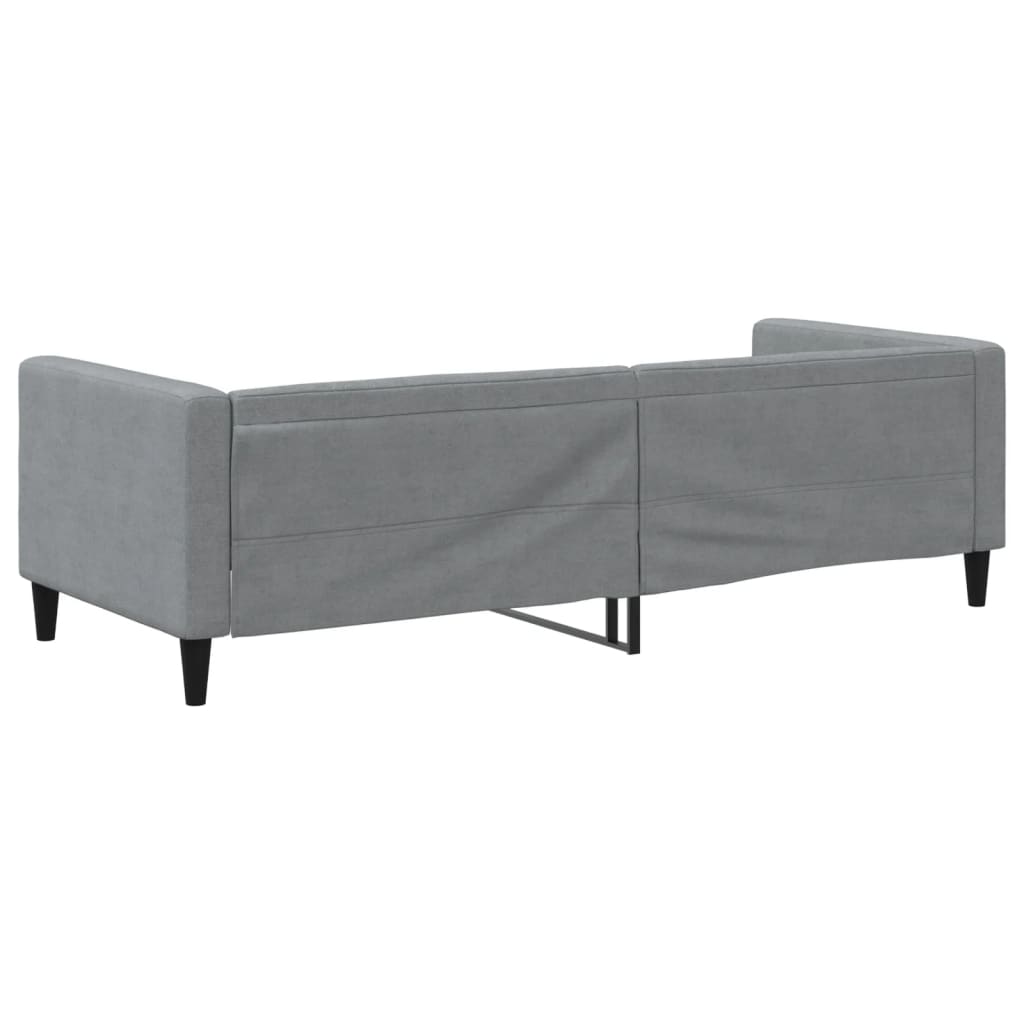 Sofá-cama 90x190 cm tecido cinzento-claro