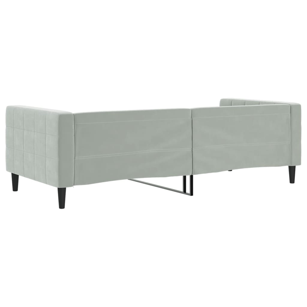 Sofá-cama 90x200 cm veludo cinzento-claro