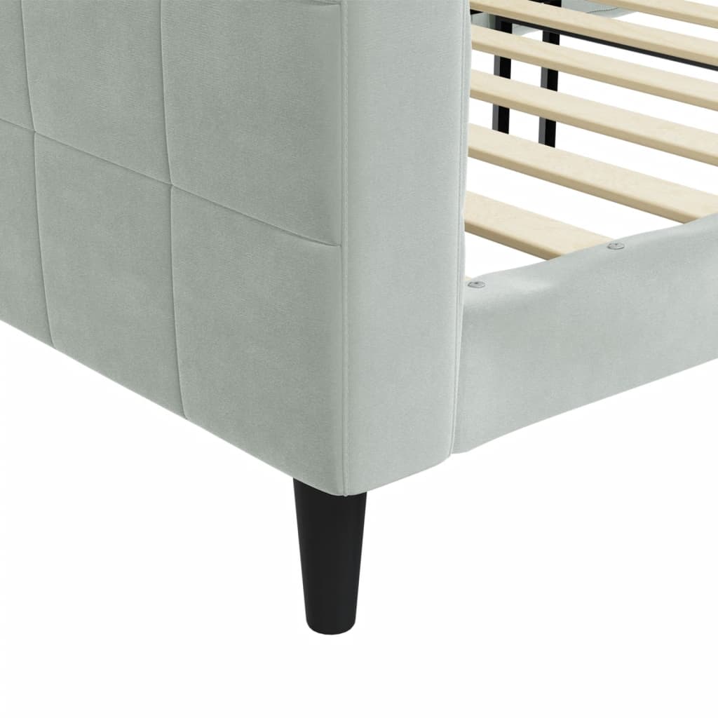 Sofá-cama 90x200 cm veludo cinzento-claro
