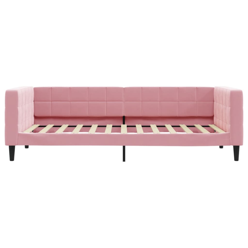 Sofá-cama 90x200 cm veludo rosa