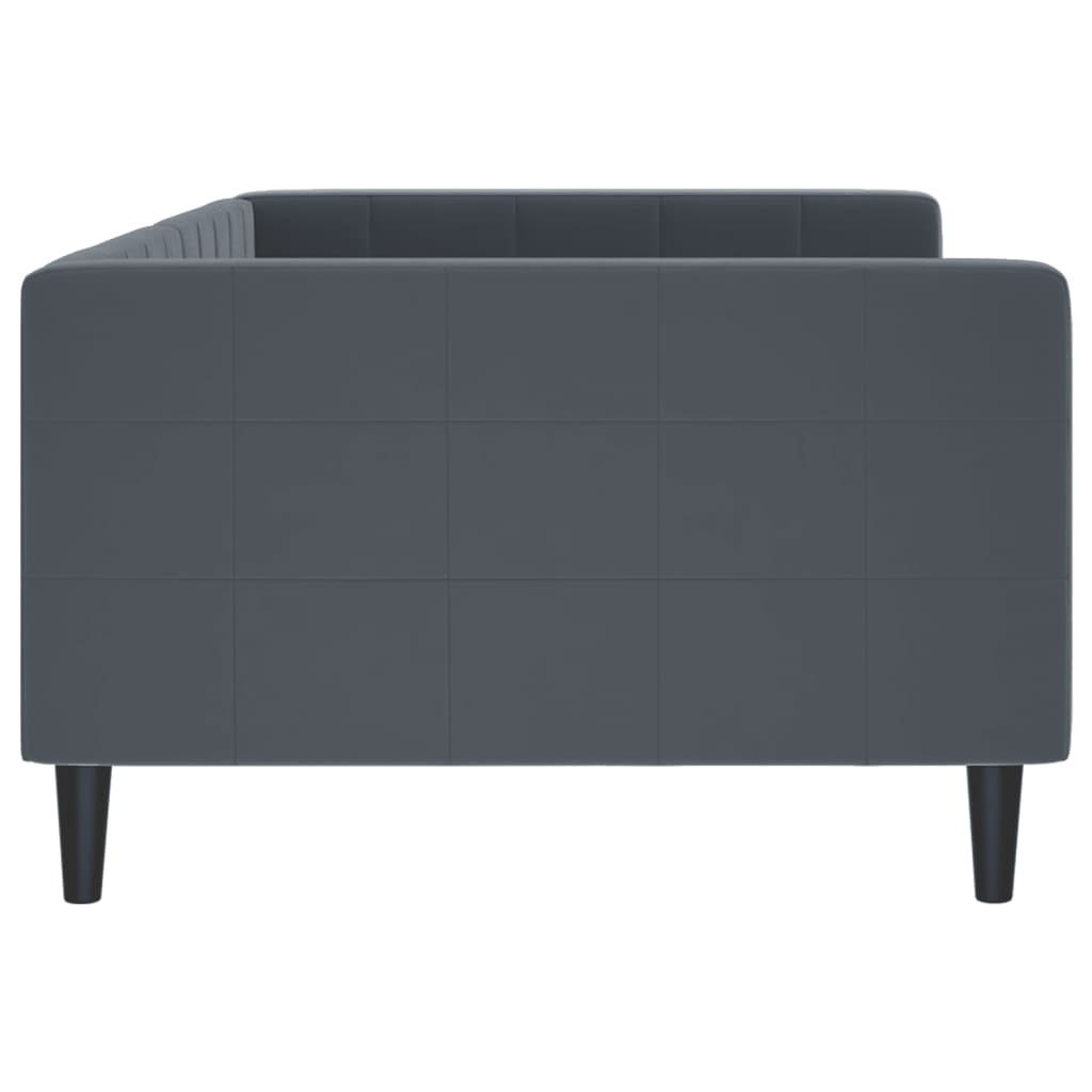 Sofá-cama 100x200 cm veludo cinzento-escuro