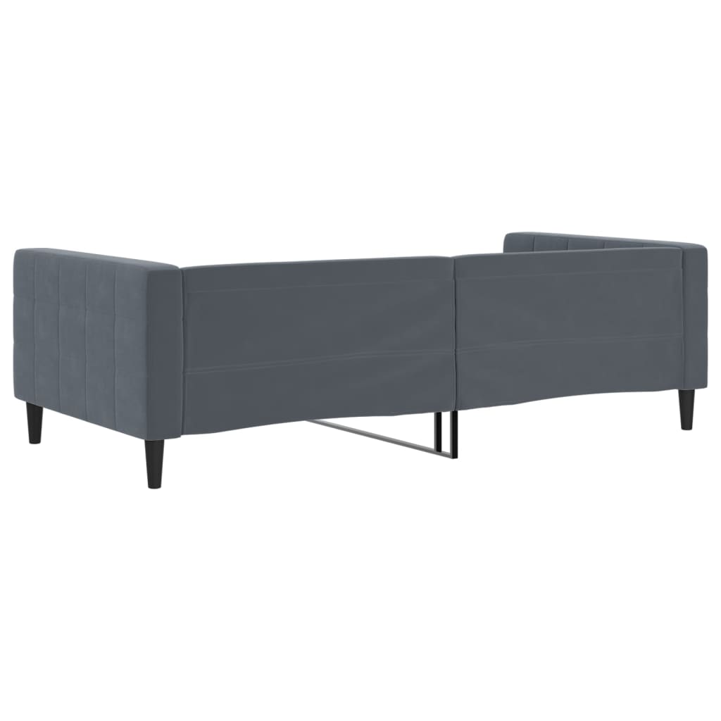 Sofá-cama 100x200 cm veludo cinzento-escuro