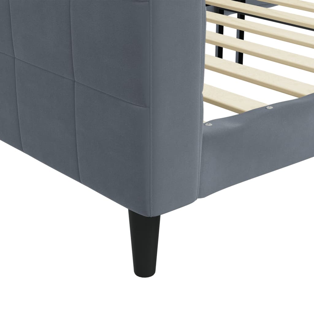 Sofá-cama 100x200 cm veludo cinzento-escuro