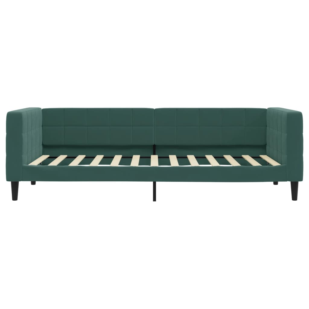 Sofá-cama 100x200 cm veludo verde-escuro
