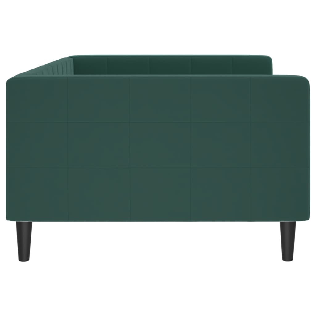 Sofá-cama 100x200 cm veludo verde-escuro
