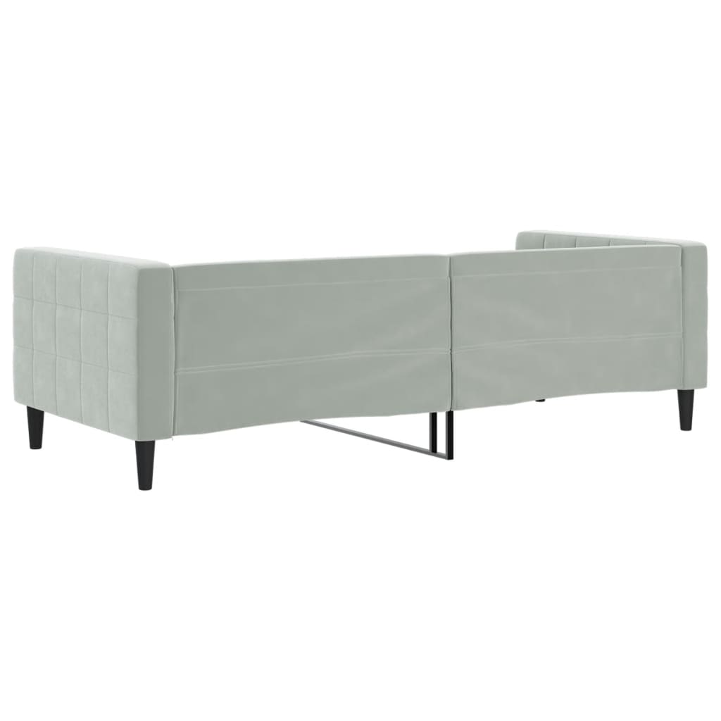 Sofá-cama 90x190 cm veludo cinzento-claro