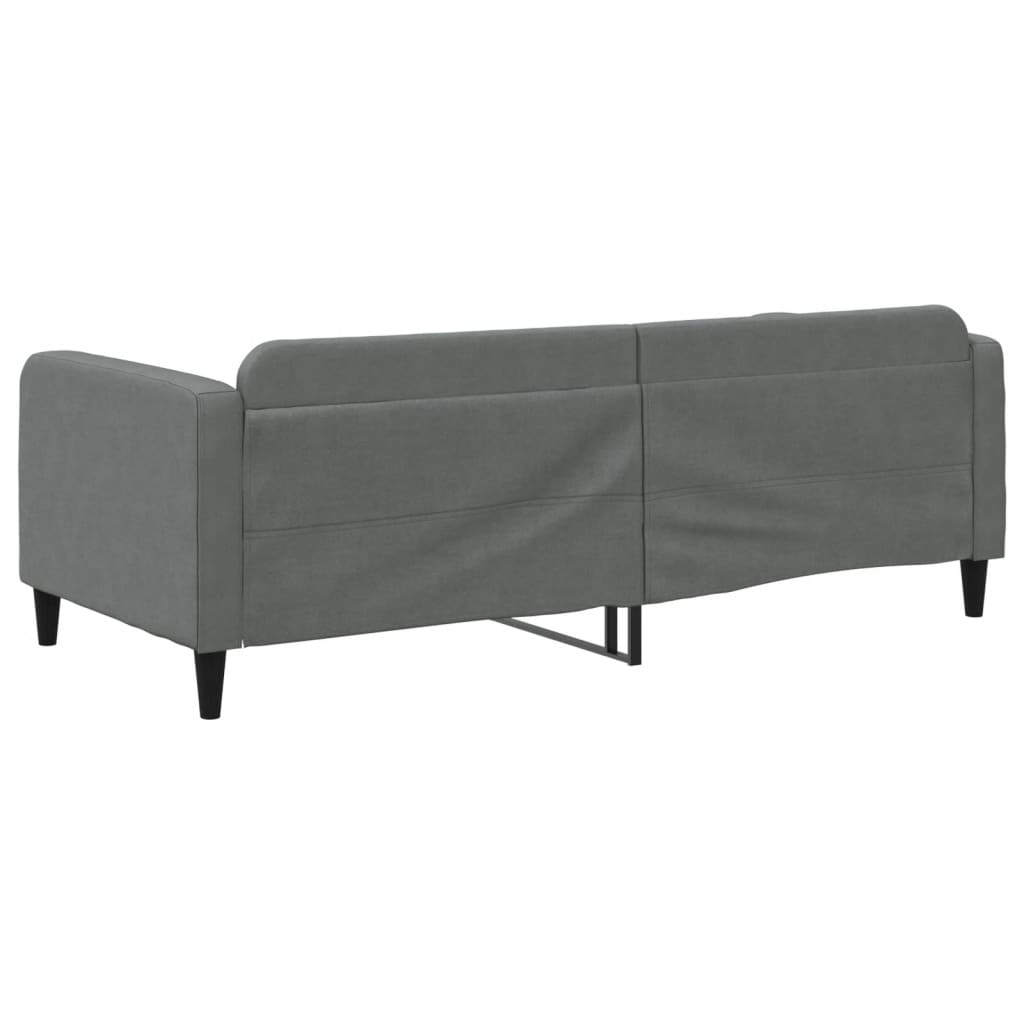 Sofá-cama 90x200 cm tecido cinzento-escuro