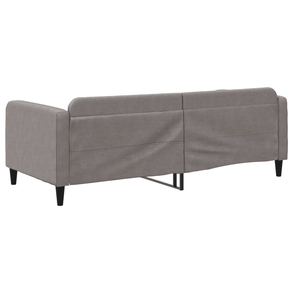 Sofá-cama 90x200 cm tecido cinzento-acastanhado