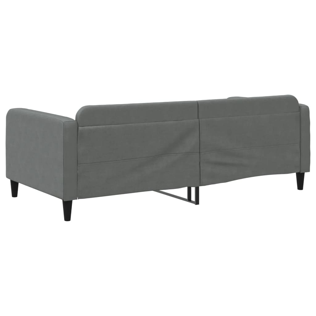 Sofá-cama 100x200 cm tecido cinzento-escuro