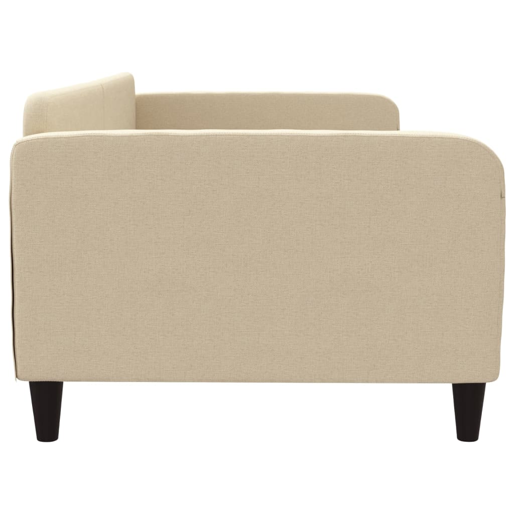 Sofá-cama 100x200 cm tecido cor creme