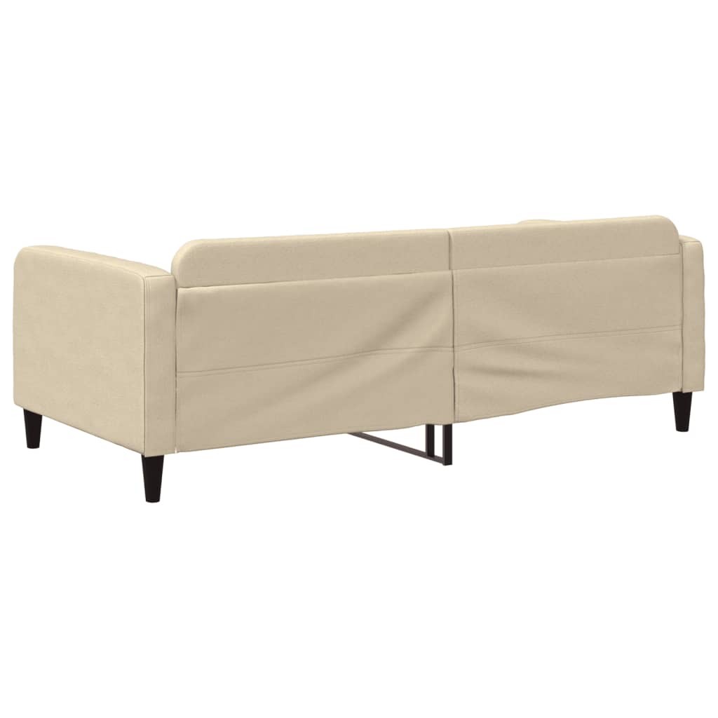 Sofá-cama 100x200 cm tecido cor creme