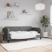 Sofá-cama 90x190 cm tecido cinzento-escuro