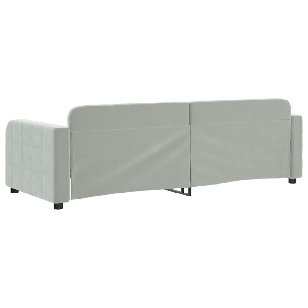 Sofá-cama 80x200 cm veludo cinzento-claro