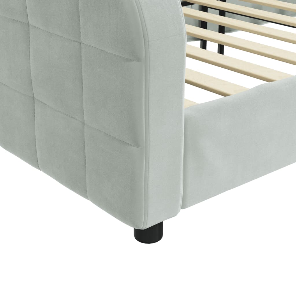 Sofá-cama 80x200 cm veludo cinzento-claro