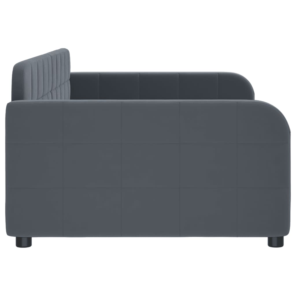 Sofá-cama 100x200 cm veludo cinzento-escuro