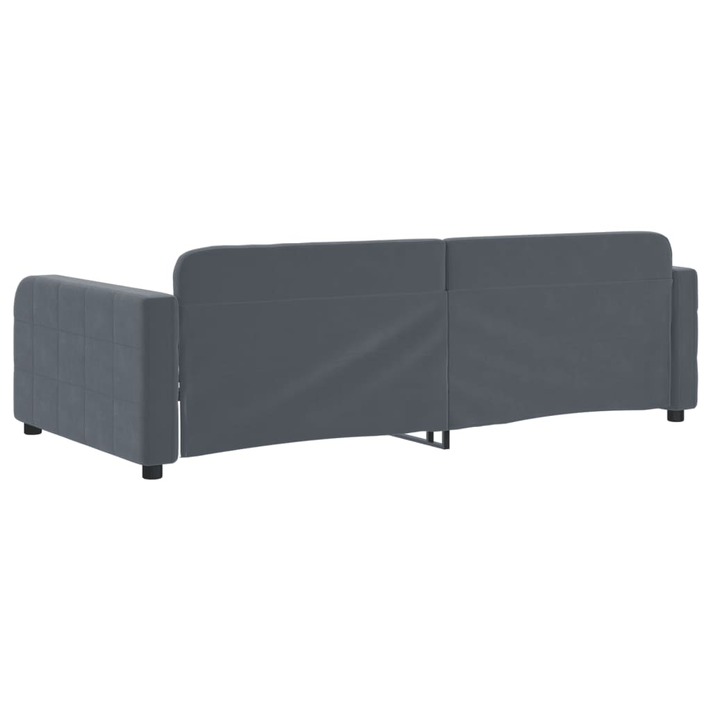 Sofá-cama 100x200 cm veludo cinzento-escuro