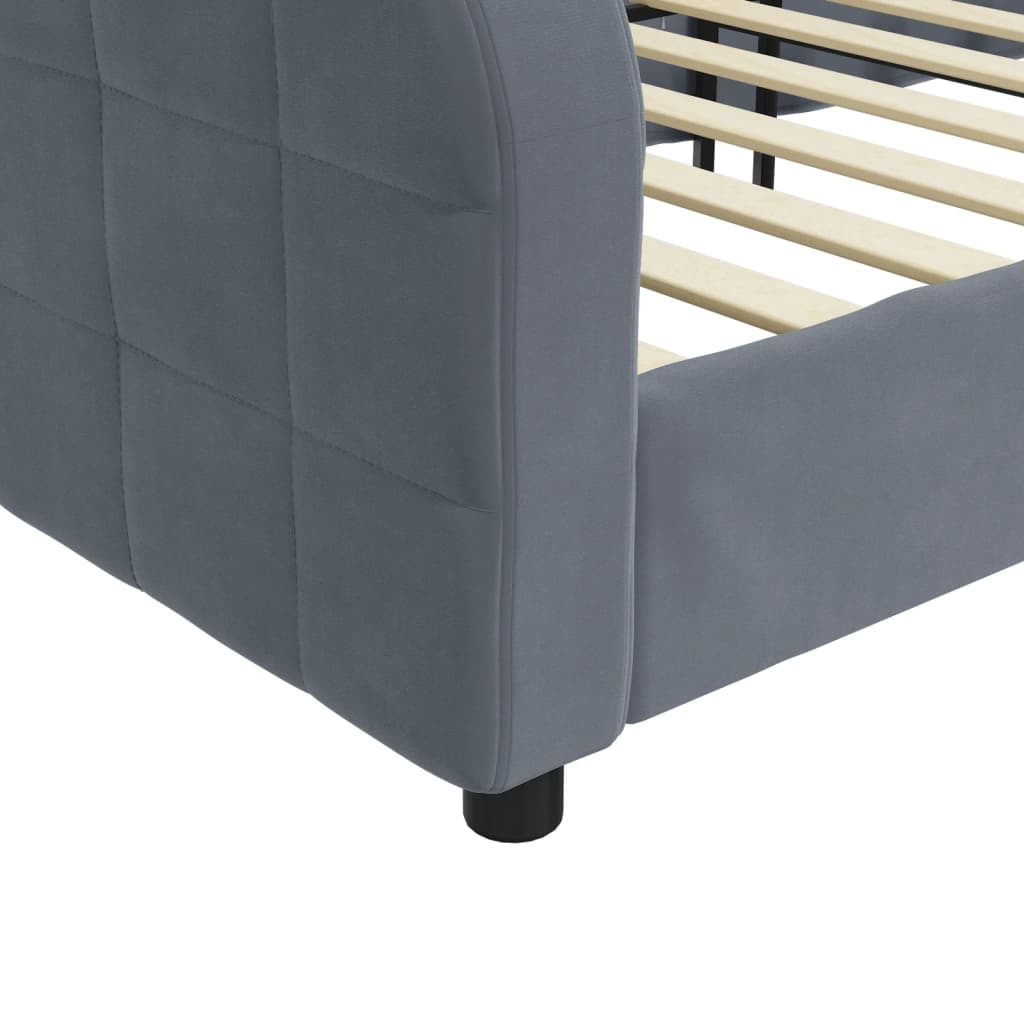 Sofá-cama 100x200 cm veludo cinzento-escuro