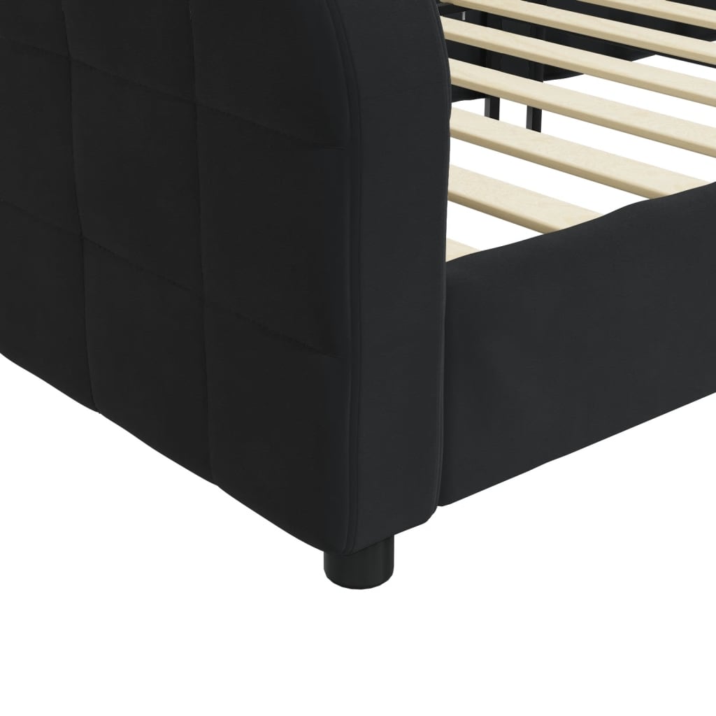 Sofá-cama 100x200 cm veludo preto