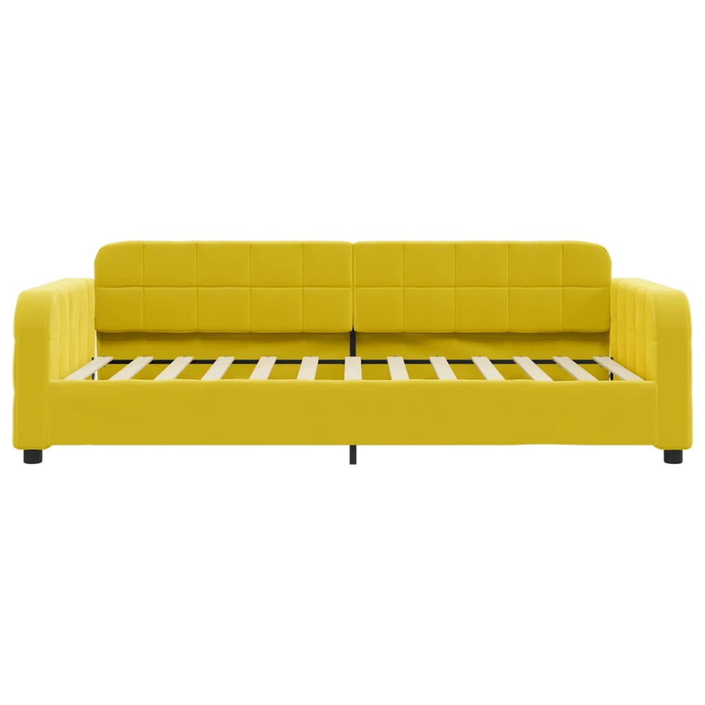 Sofá-cama 100x200 cm veludo amarelo