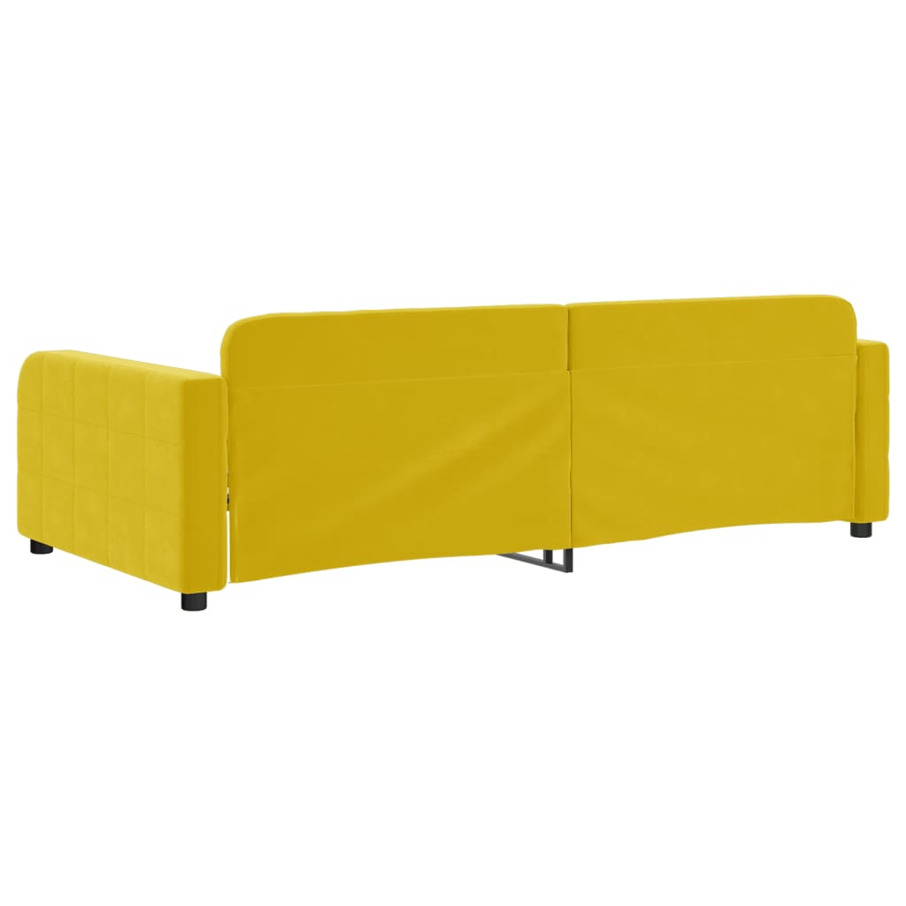 Sofá-cama 100x200 cm veludo amarelo