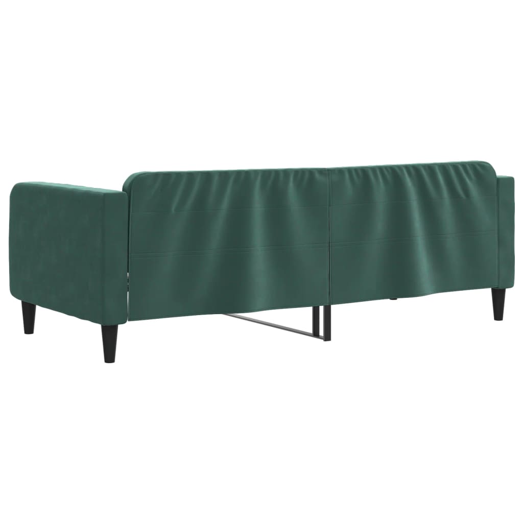 Sofá-cama 90x200 cm veludo verde-escuro