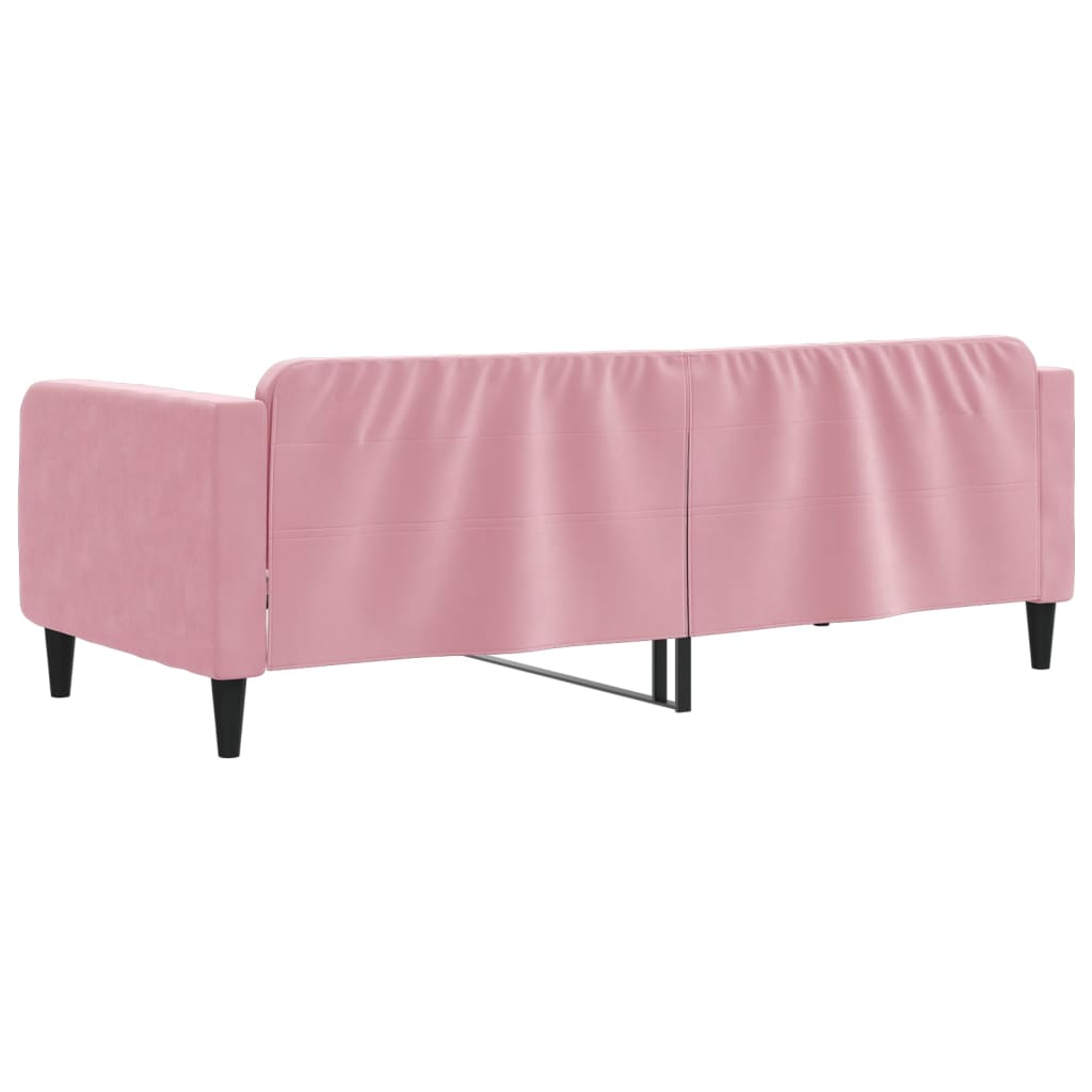 Sofá-cama 100x200 cm veludo rosa