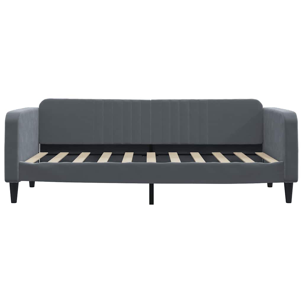 Sofá-cama 90x190 cm veludo cinzento-escuro