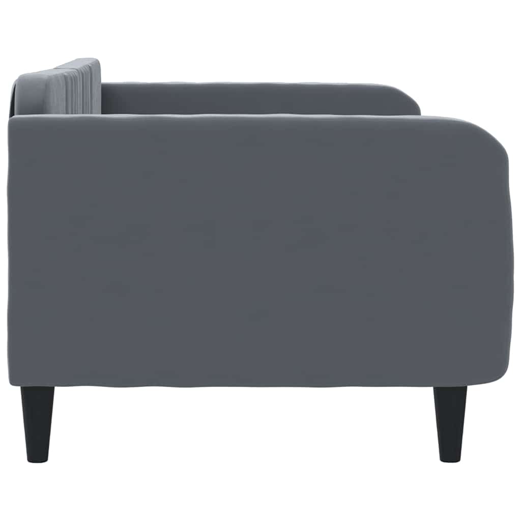 Sofá-cama 90x190 cm veludo cinzento-escuro