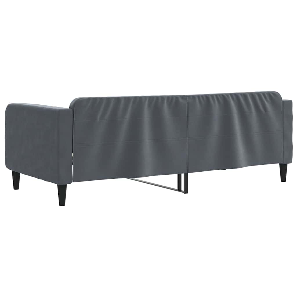 Sofá-cama 90x190 cm veludo cinzento-escuro
