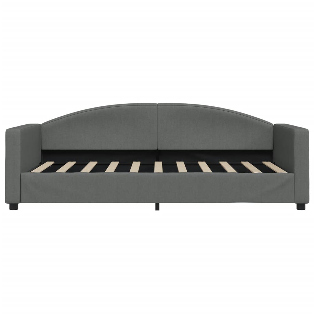 Sofá-cama 90x190 cm tecido cinzento-escuro