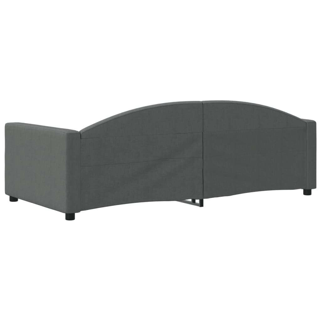 Sofá-cama 90x190 cm tecido cinzento-escuro
