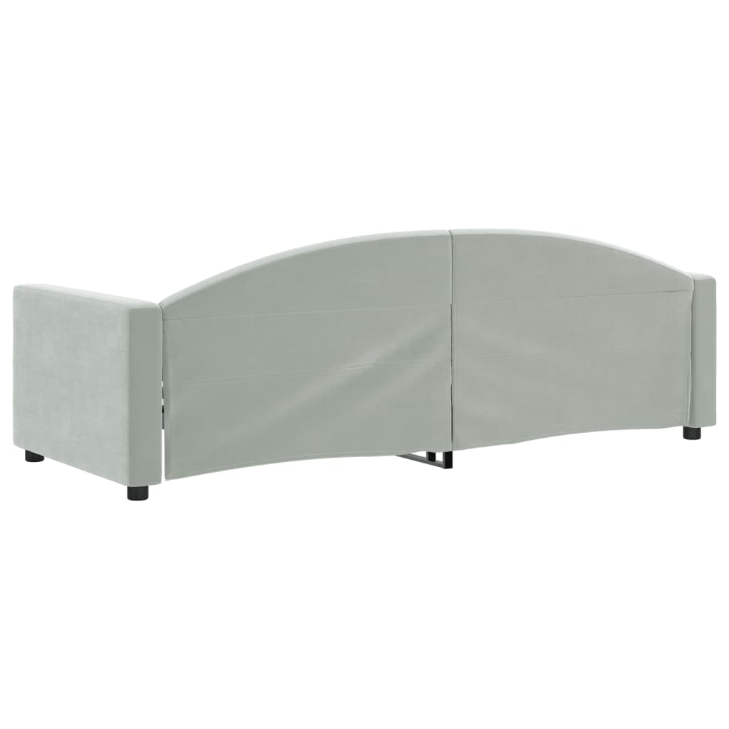 Sofá-cama 80x200 cm veludo cinzento-claro