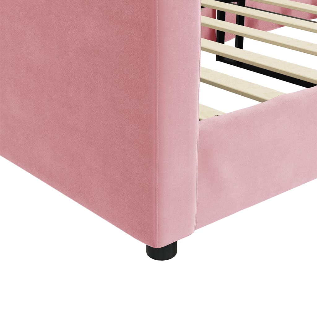 Sofá-cama 90x200 cm veludo rosa