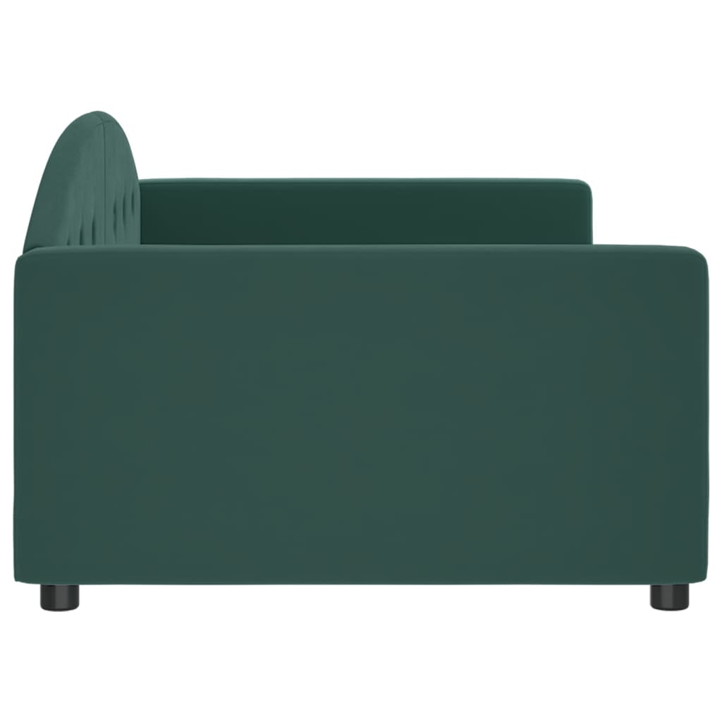 Sofá-cama 100x200 cm veludo verde-escuro