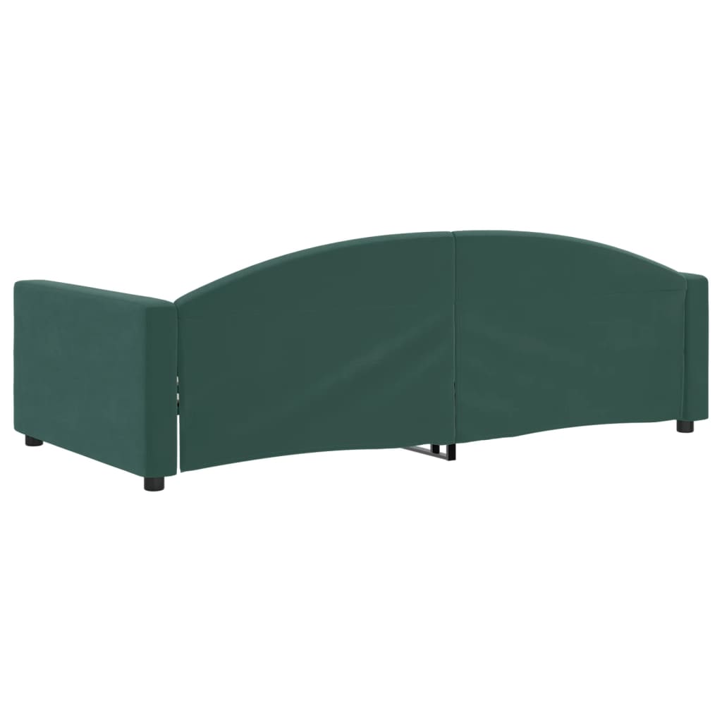 Sofá-cama 100x200 cm veludo verde-escuro
