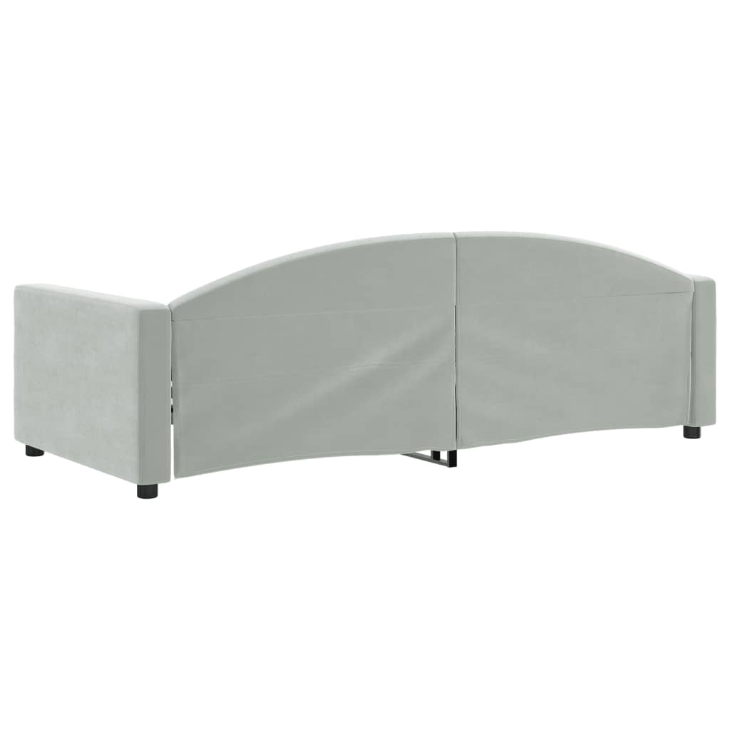 Sofá-cama 90x190 cm veludo cinzento-claro