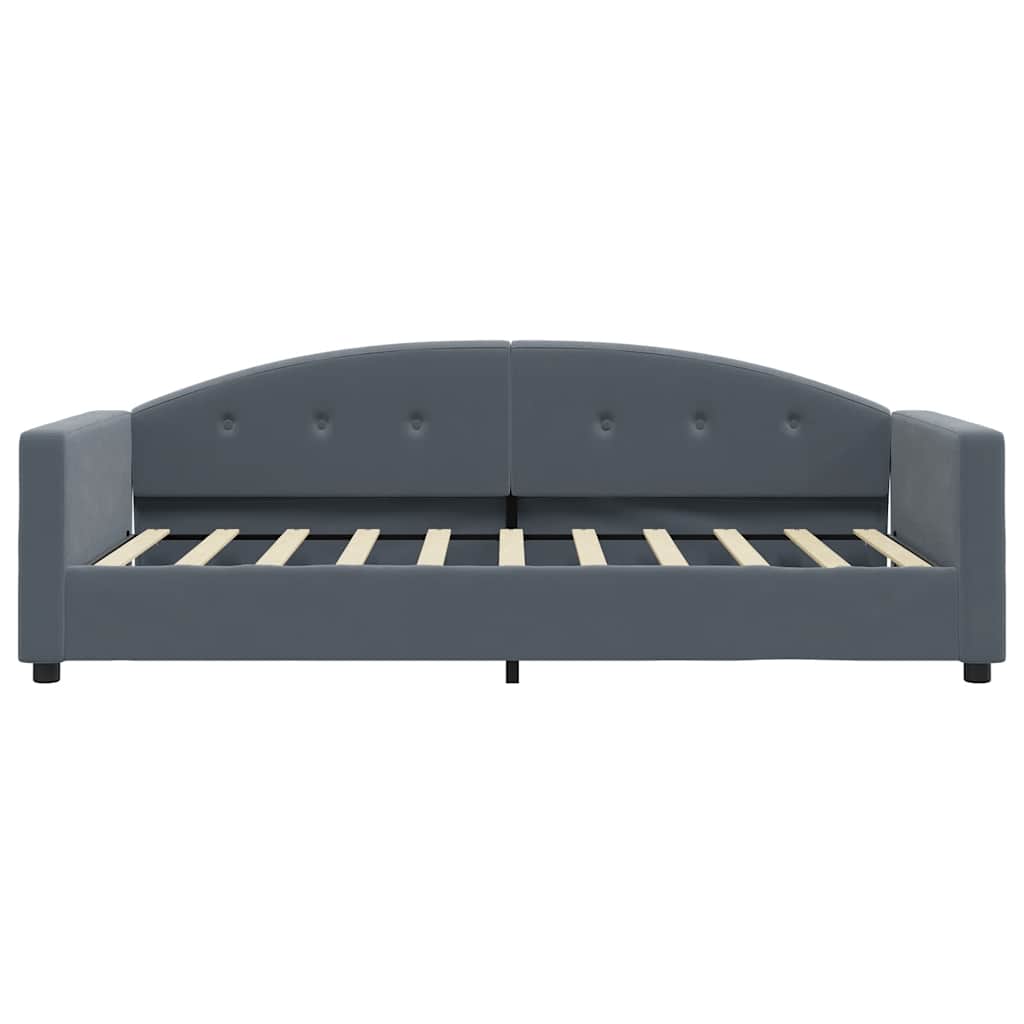 Sofá-cama 90x190 cm veludo cinzento-escuro