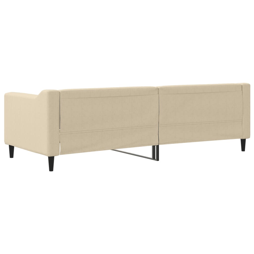 Sofá-cama 80x200 cm tecido cor creme